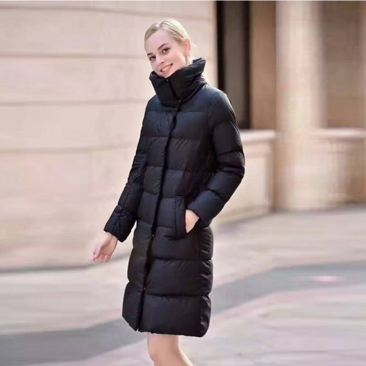 Levoire | Long Doudoune Avec Grand Col Pour Femmes Noir