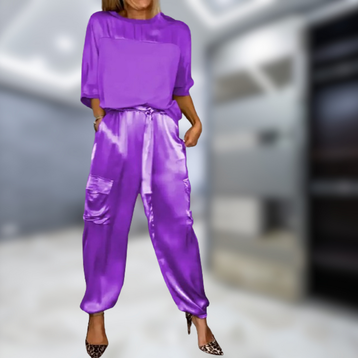 Levoire | Ensemble de top et pantalons à manches mi-longues Viola