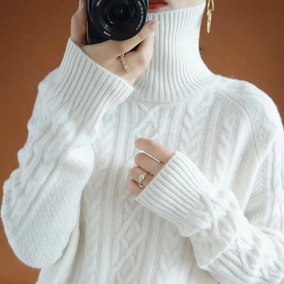Levoire | Pull En Tricot Pour Dames - Col roulé Blanc