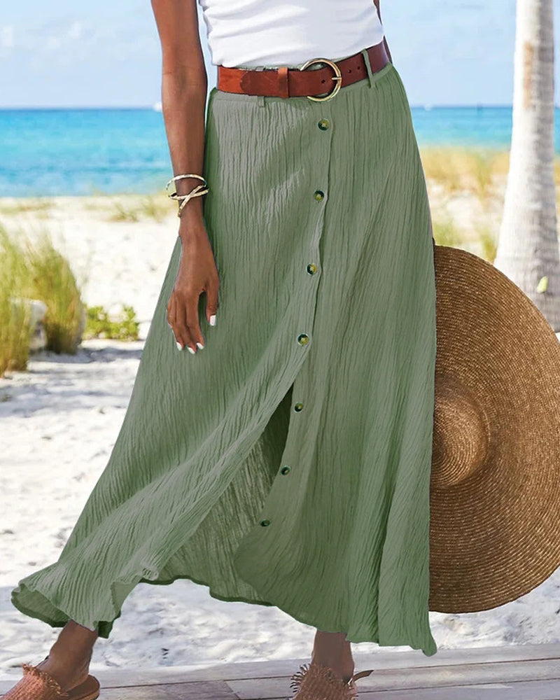 Levoire | Valuvia Jupe À Boutons Vert foncé (Presque épuisé)