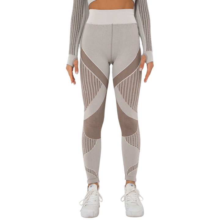 Levoire | Leggings de sport avec Tissu Respirant et Design Unique pour Femmes Marron