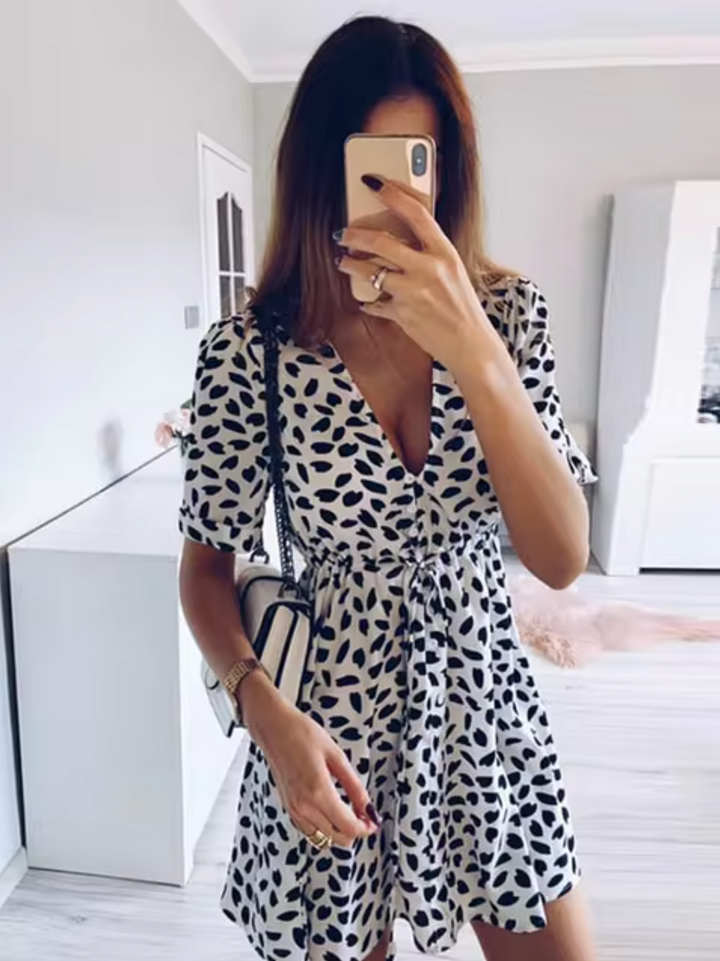 Levoire | Robe Courte Avec Décolleté En V Blanc