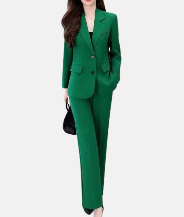 Levoire | Combinaison Élégante Avec Blazer Cintré Vert