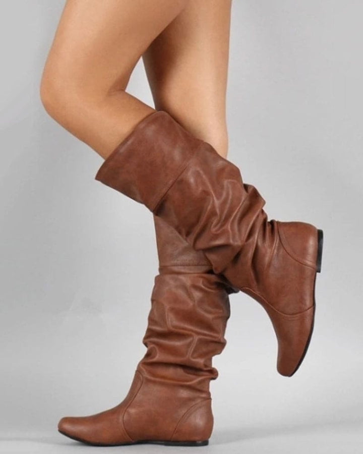 Levoire | Bottes Plates À Plis Jusqu'Au Genou Braun