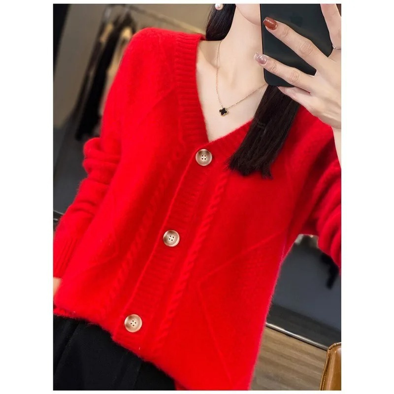 Levoire | Gilet pour femmes avec décolleté en V et liste de boutons Rot