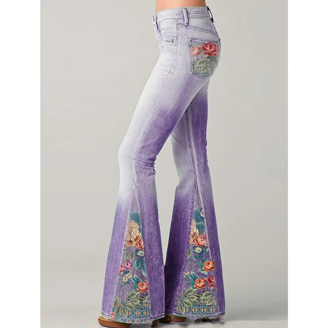 Levoire | Jeans à jambes larges pour femmes chic Pourpre