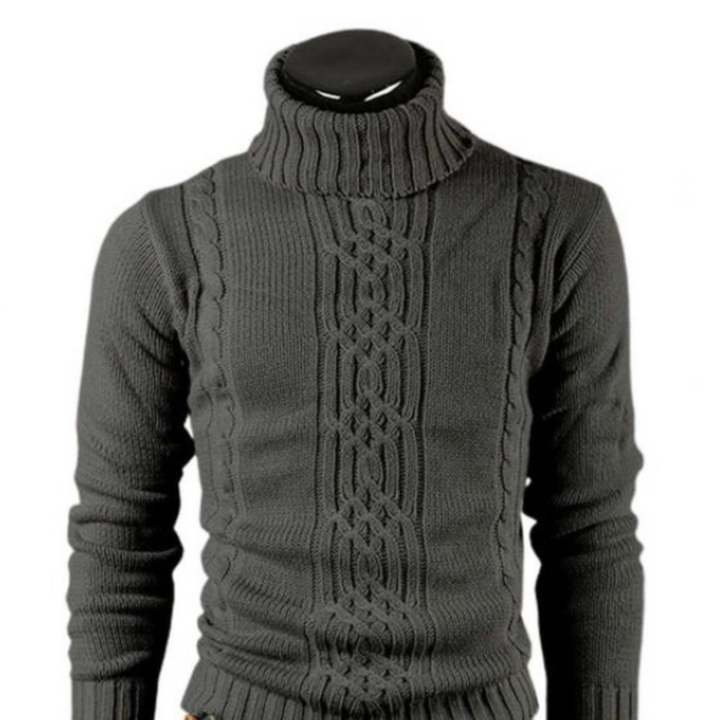 Levoire | Pull pour homme avec col montant chaud Gris foncé