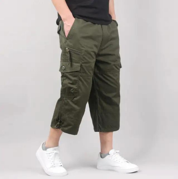 Levoire | Pantalon cargo court pour hommes Design pratique vert olive