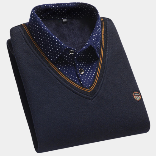 Levoire | Pull en maille motif chemise pour hommes Merensininen