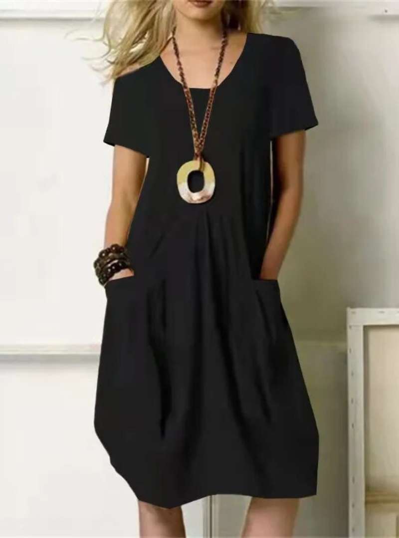 Levoire | Robe Mi-Longue Avec Encolure Ronde Noir