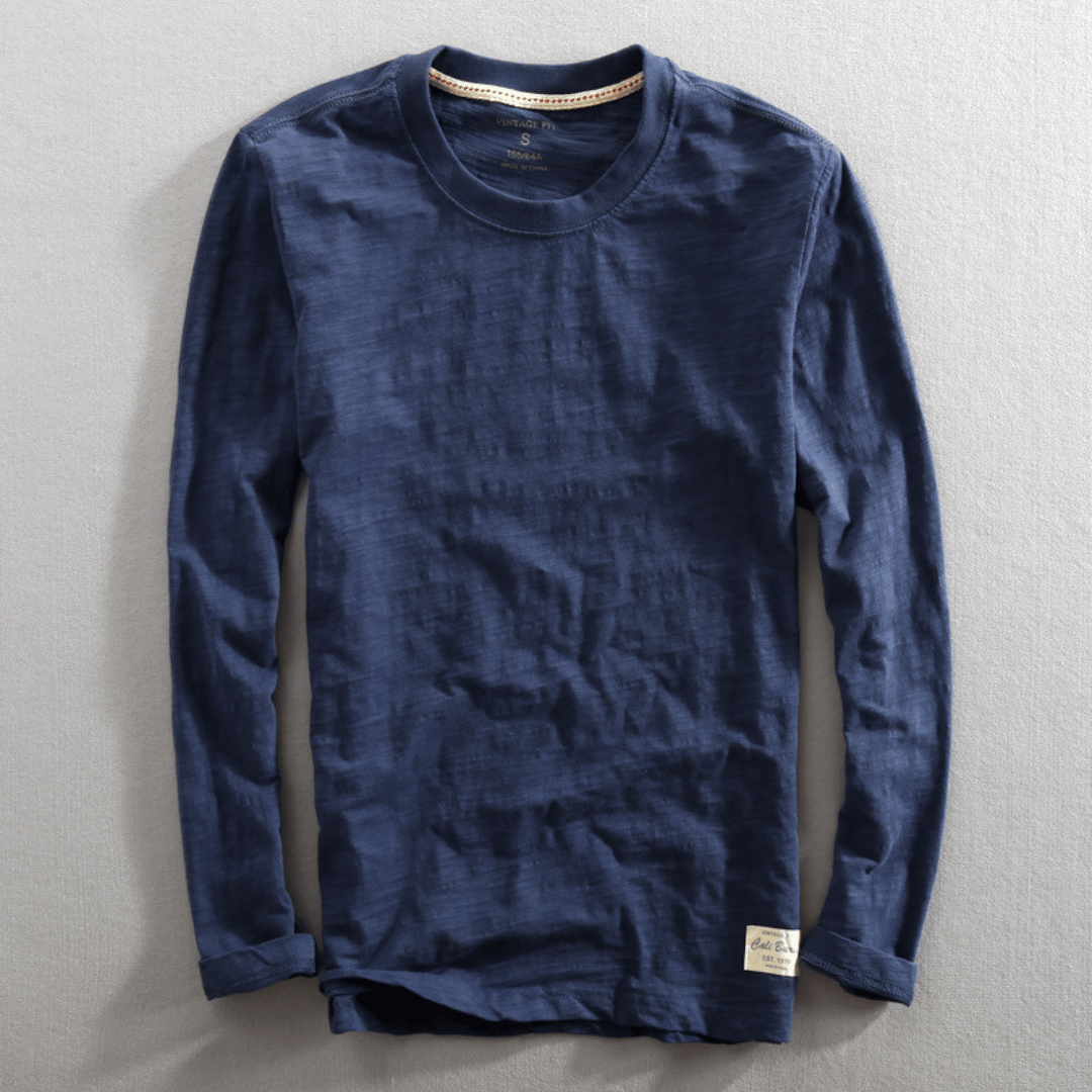 Levoire | T-Shirt En Coton À Manches Longues Bleu nuit