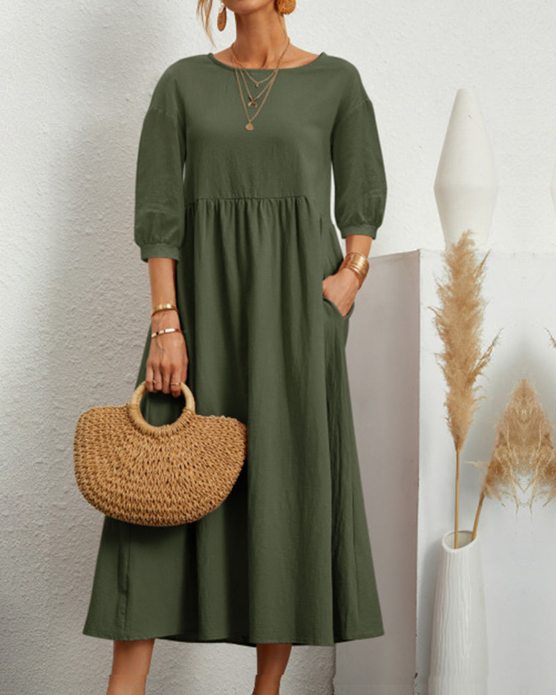 Levoire | Robe Unie Vert armée
