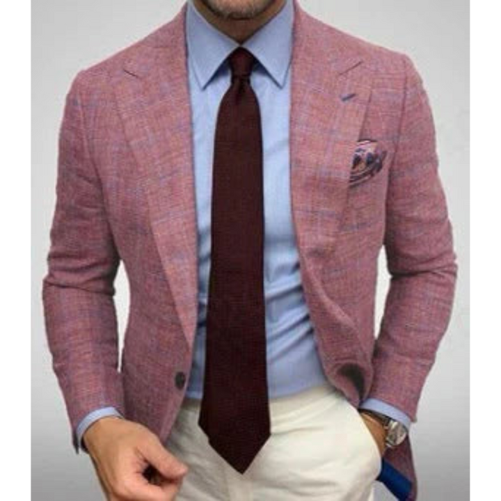 Levoire | Blazer Anzug Hommes Manches Longues Rot