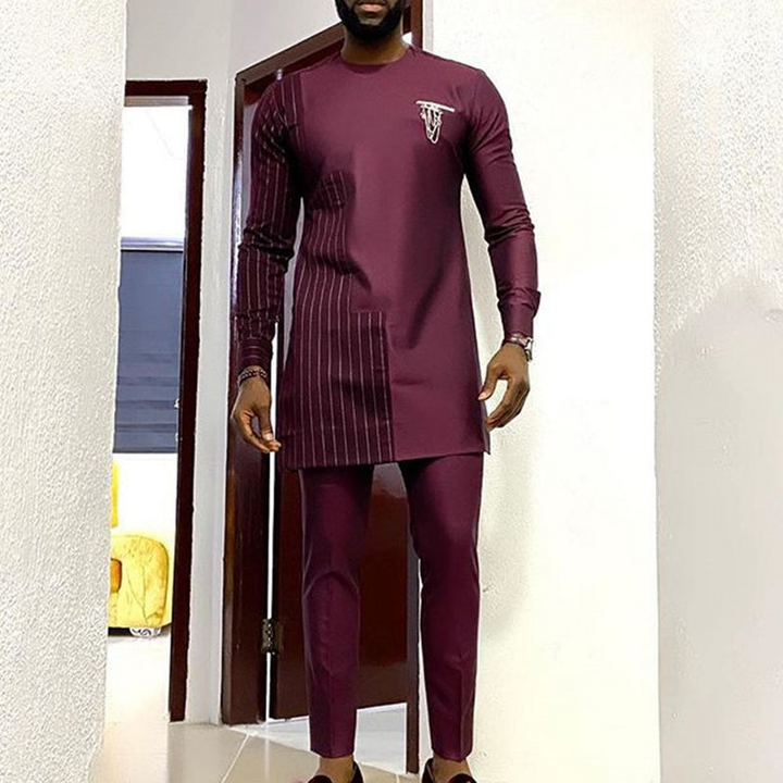 Levoire | Ensemble Dashiki traditionnel élégant pour hommes Lilas