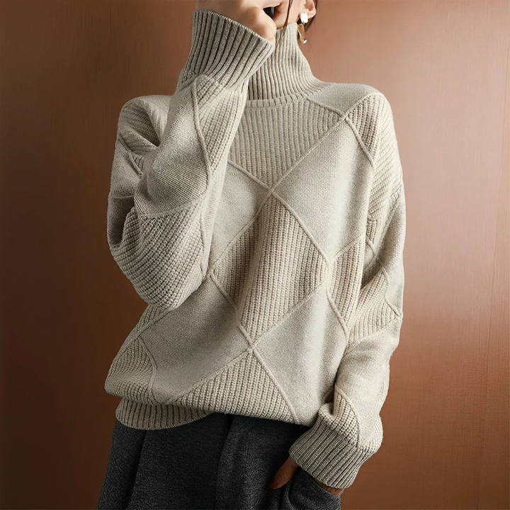 Levoire | Pull Rouleau Femmes Long Platine gris