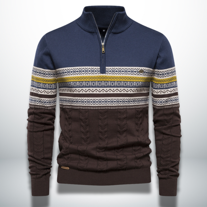 Levoire | Pull en coton pour homme fini Traditionnel bleu