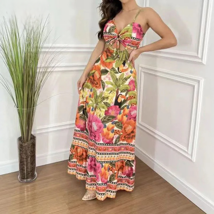 Levoire | Robe Maxi Femme Tropicale Orange