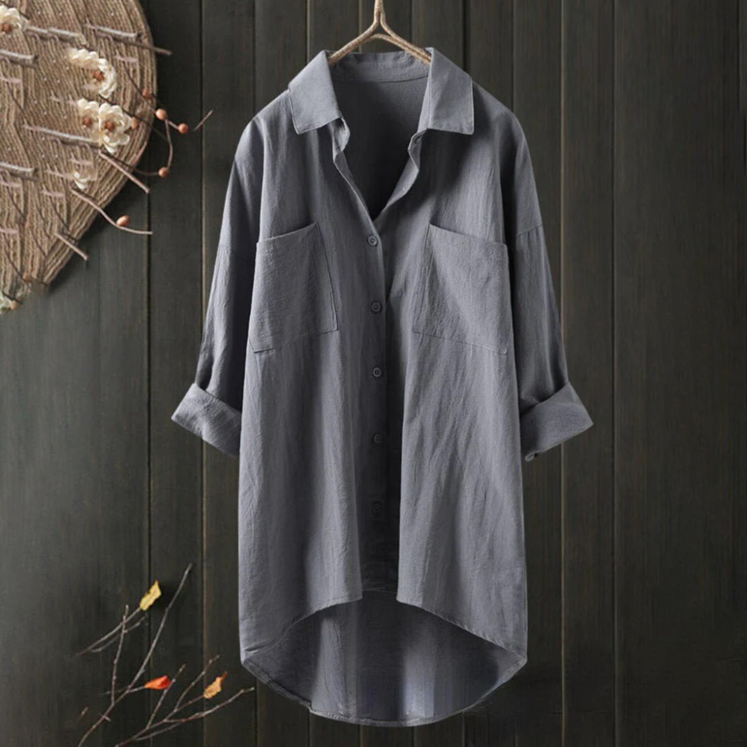 Levoire | Chemise Longue Et Surdimensionnée À Boutons Pour - Femmes - Décontractée Gris
