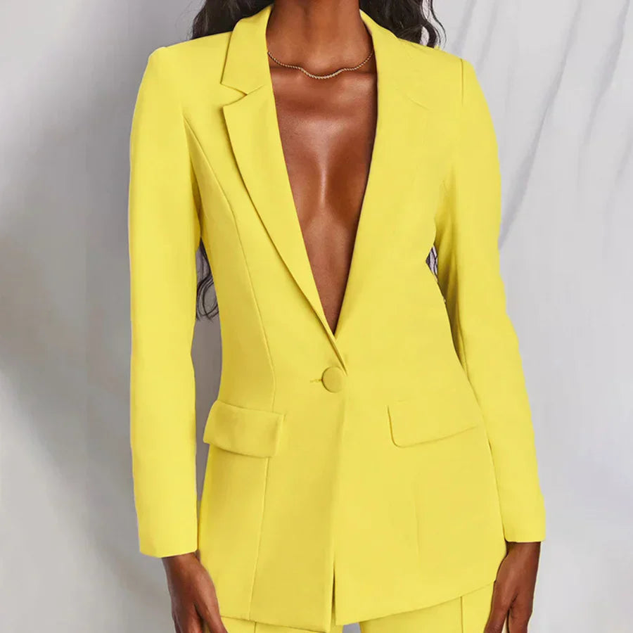 Levoire | Veste Pour Femmes Et Ensemble De Pantalons Avec Une Apparence Classique Jaune