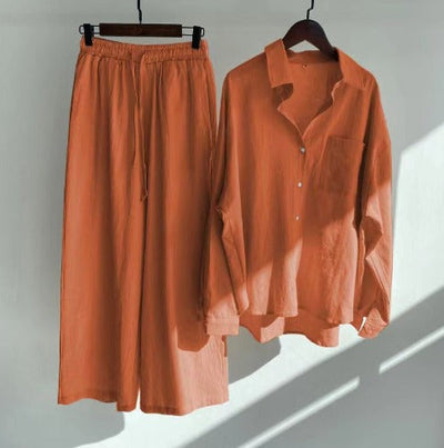 Levoire | Ensemble D'Été Pour Femmes Avec Chemise Et Pantalon Orange