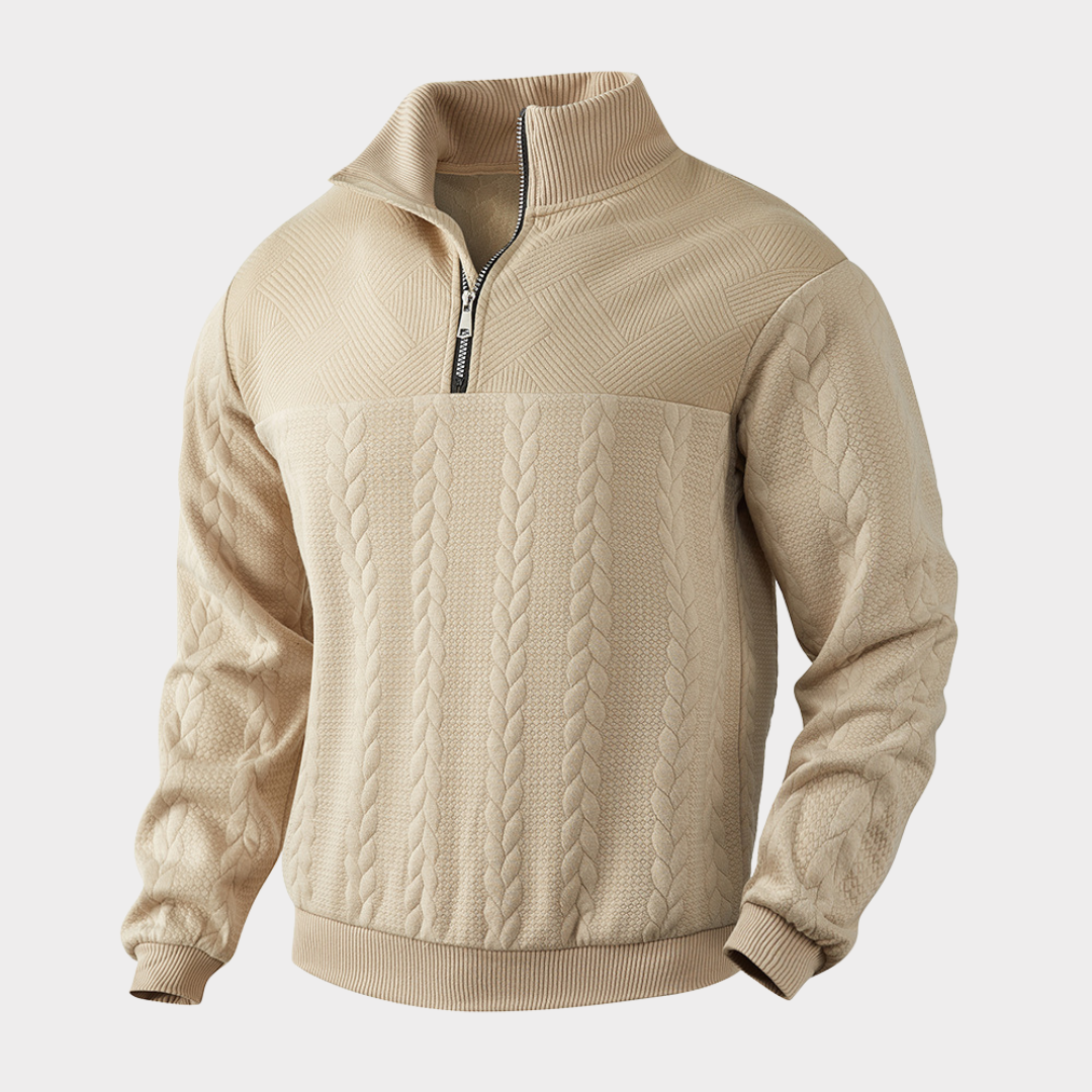 Levoire | Premium Quart De Zip Sweatshirt Braun