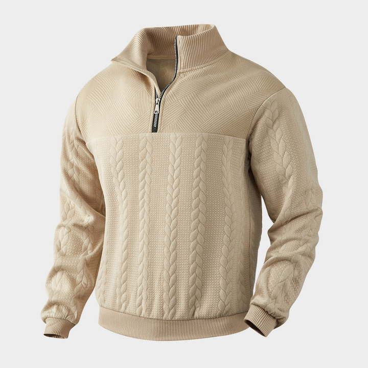 Levoire | Premium Quart De Zip Sweatshirt Braun
