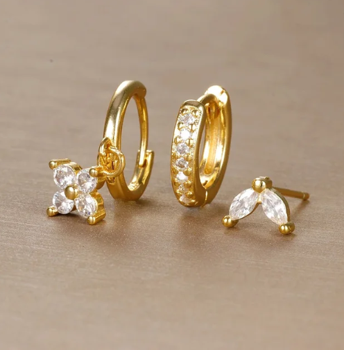 Levoire | Ensemble De Boucles D'Oreilles Raffinées Pour Femmes Or blanc