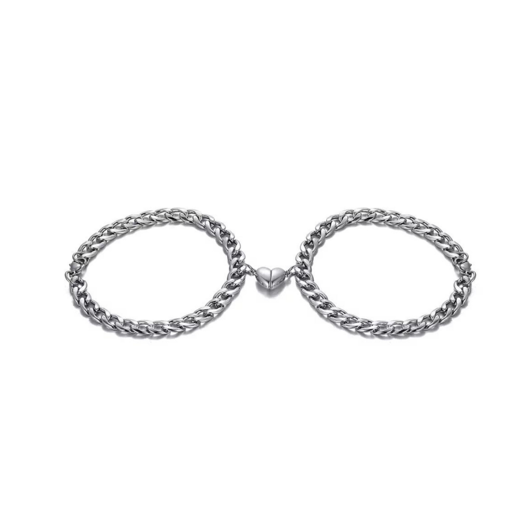 Levoire | Set De Bracelets En Forme De Cœur Mélange De Haute Qualité Argent