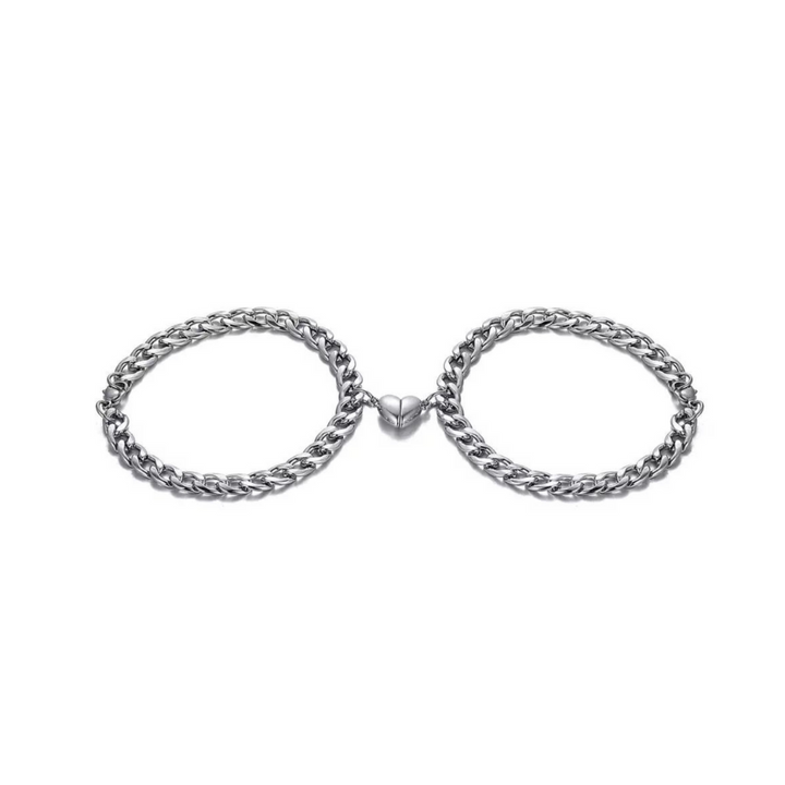 Levoire | Set De Bracelets En Forme De Cœur Mélange De Haute Qualité Argent