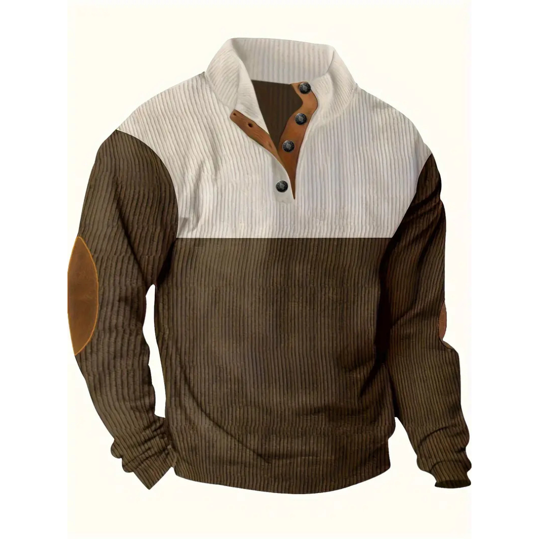 Levoire | Pull avec col montant pour hommes Brun foncé