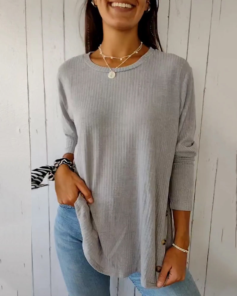Levoire | Blouse Avec Manches Longues Et Col Rond Gris