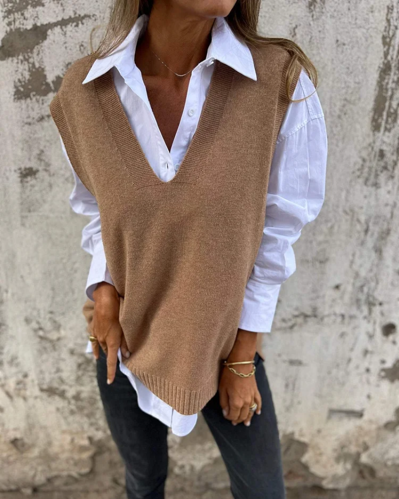Levoire | Gilet en tricot élégant Braun