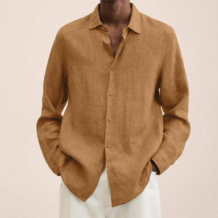 Levoire | Chemise En Lin FR Hommes Long Gingembre