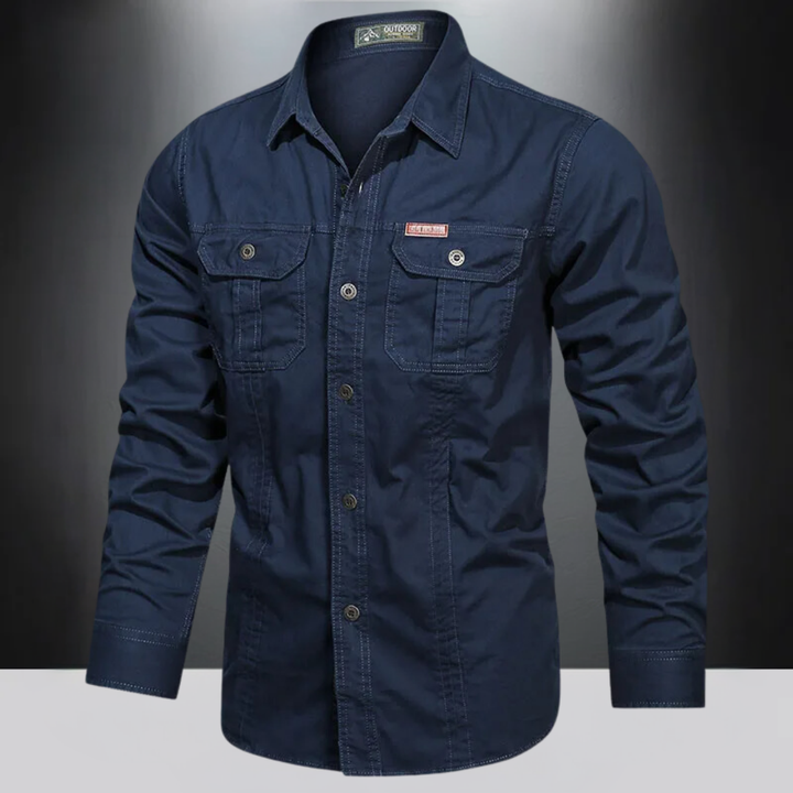 Levoire | Chemise Pour Hommes Avec Boutons, Adaptée À La Fois Pour La Détente Et Les Activités En Extérieur Bleu Fonce