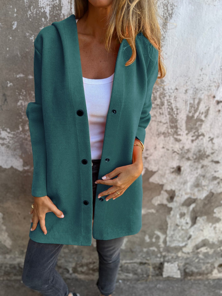 Levoire | Veste À Capuche Décontractée À Simple Boutonnage Vert