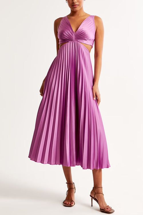 Levoire | Robe Maxi Plissée Avec Design Taille Découpé Pour Femmes