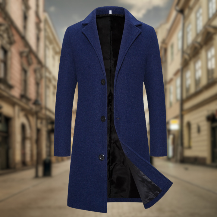 Levoire | Long manteau d'automne pour hommes Bleu marine