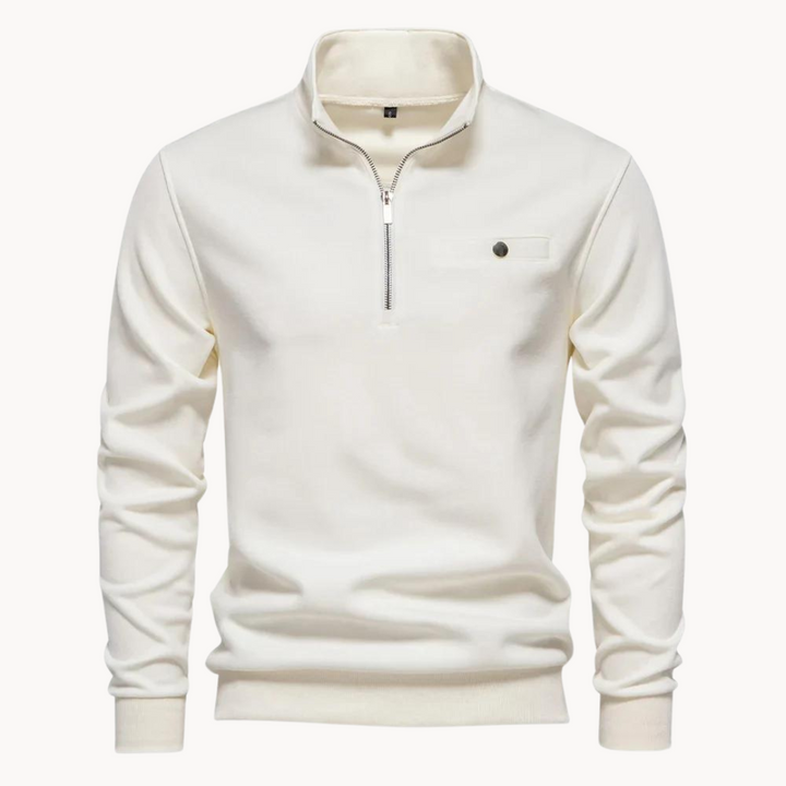 Levoire | Pull Manches Longues Chaud Zippé Demi Beige