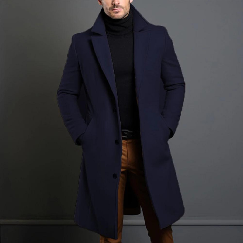 Levoire | Trench-Coat Long Pour Hommes Bleu marine