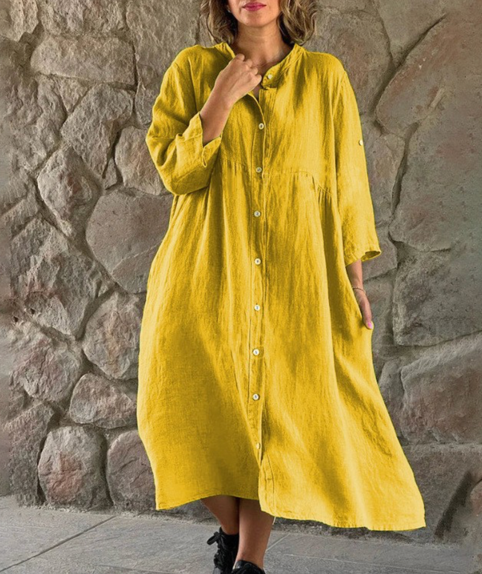 Levoire | Rento longue robe à boutons Jaune