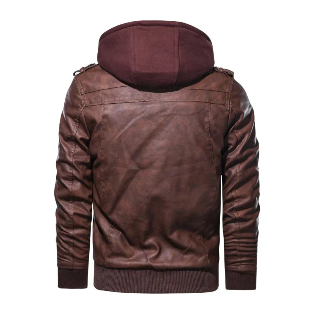 Levoire | Veste En Cuir Avec Capuche Intégrée