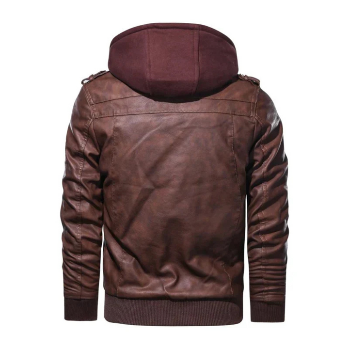 Levoire | Veste En Cuir Avec Capuche Intégrée