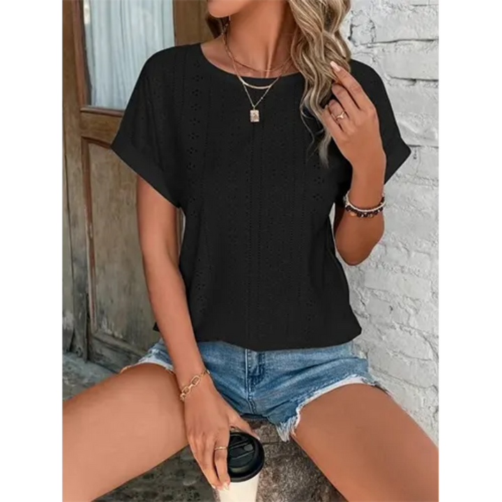 Levoire | T-shirt à col rond à manches courtes Noir