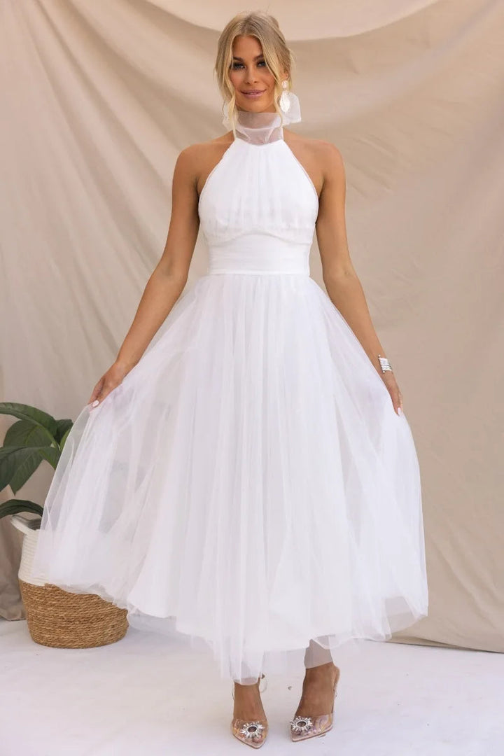 Levoire | Robe Midi En Tulle À Dos Nu