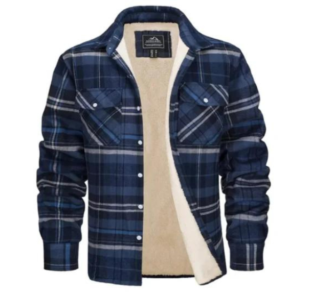 Levoire | Veste en flanelle raide Merinisinsininen