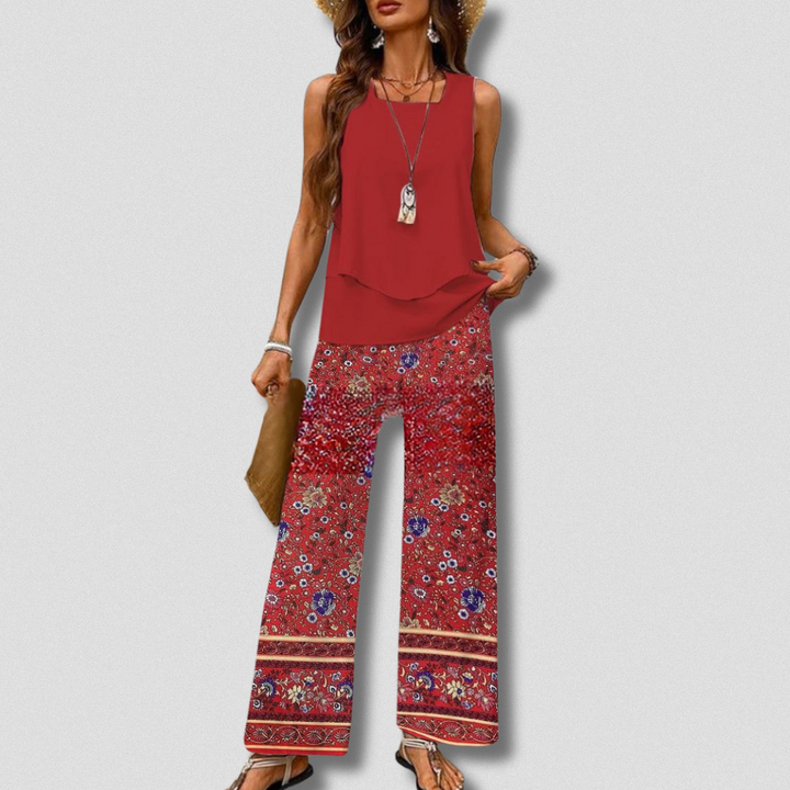 Levoire | Ensemble Boho-Chic Estival Rouge