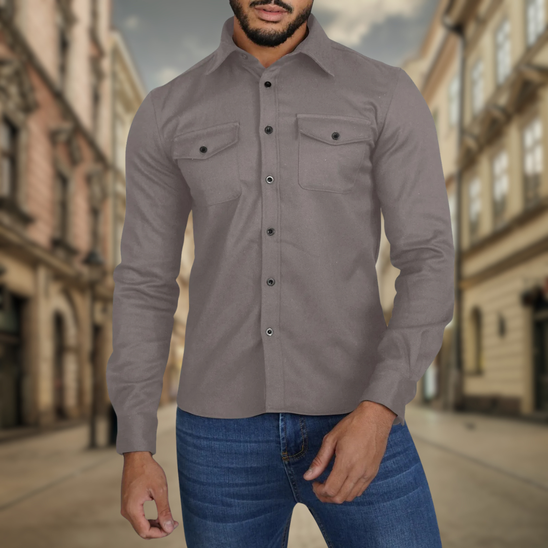 Levoire | Chemise décontractée d'automne Gris Clair