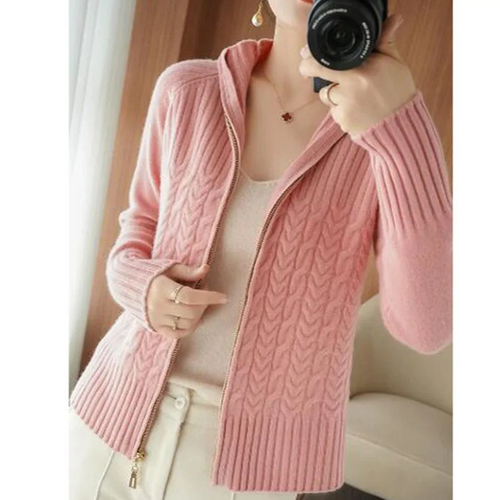 Levoire | Gilet Femme avec Fermeture Éclair et Textures en Câble