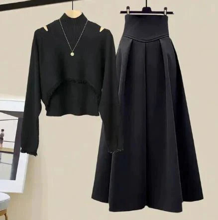 Levoire | Ensemble femme Chemise noire et jupe noire