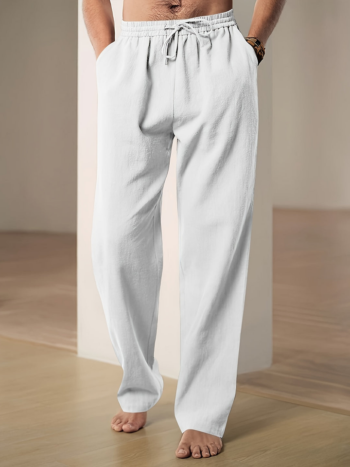 Levoire | Hommes Pantalon en Lin Décontracté Confortable En Été Pour Hommes Blanc